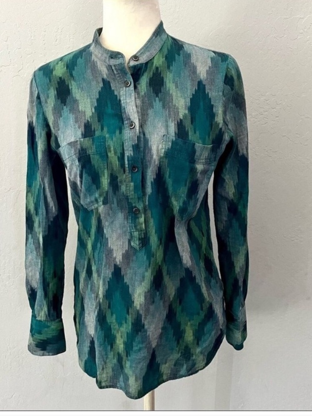 Madewell Wellspring Ikat Popover Tunic Shirt Top - Size Small